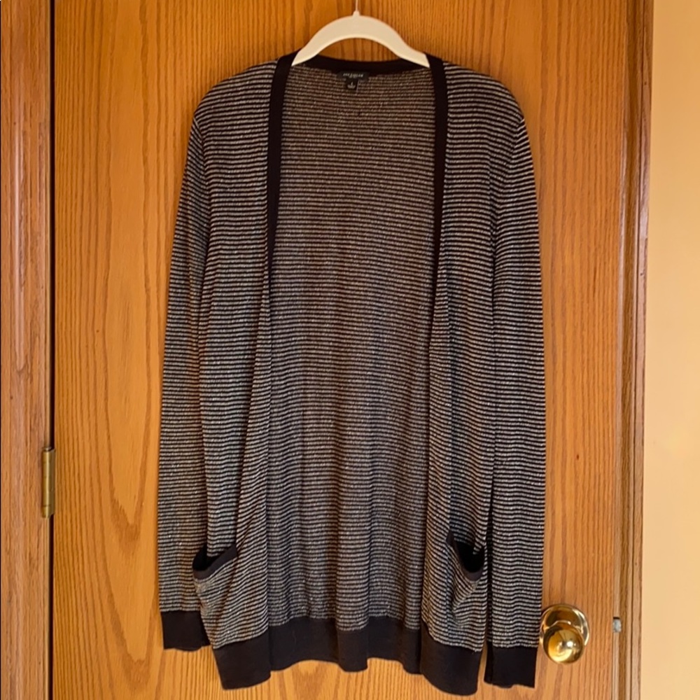 Black and silver shimmer sweater.